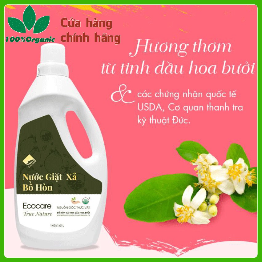 Nước giặt ECOCARE bồ hòn hữu cơ, nguồn gốc thực vật