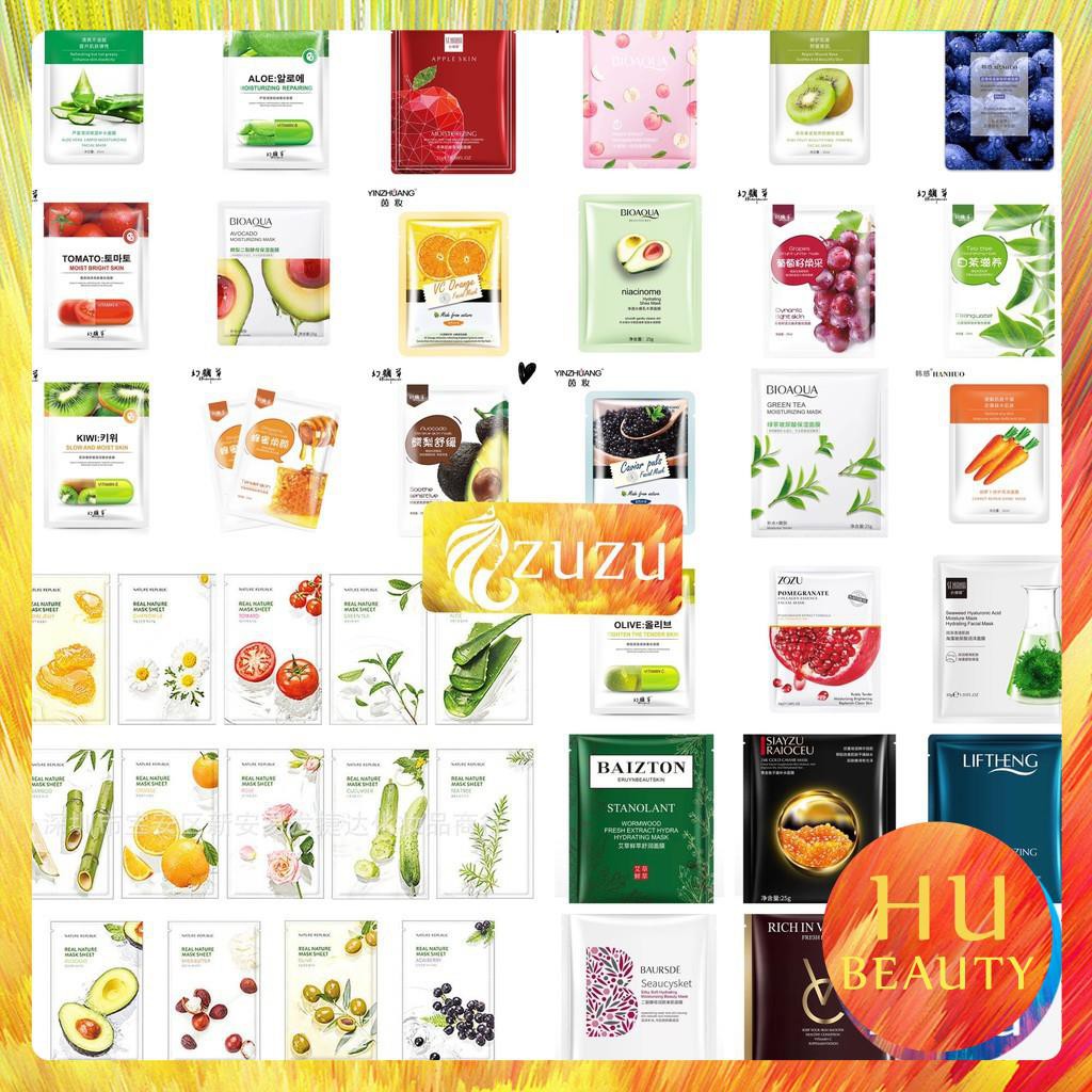 [Deal Sốc 1K] Lẻ 1 Mix Ngẫu Nhiên Mặt Nạ Giấy Nội Địa Trung Dưỡng Da Mụn Cấp Ẩm Thải Độc Dưỡng Trắng