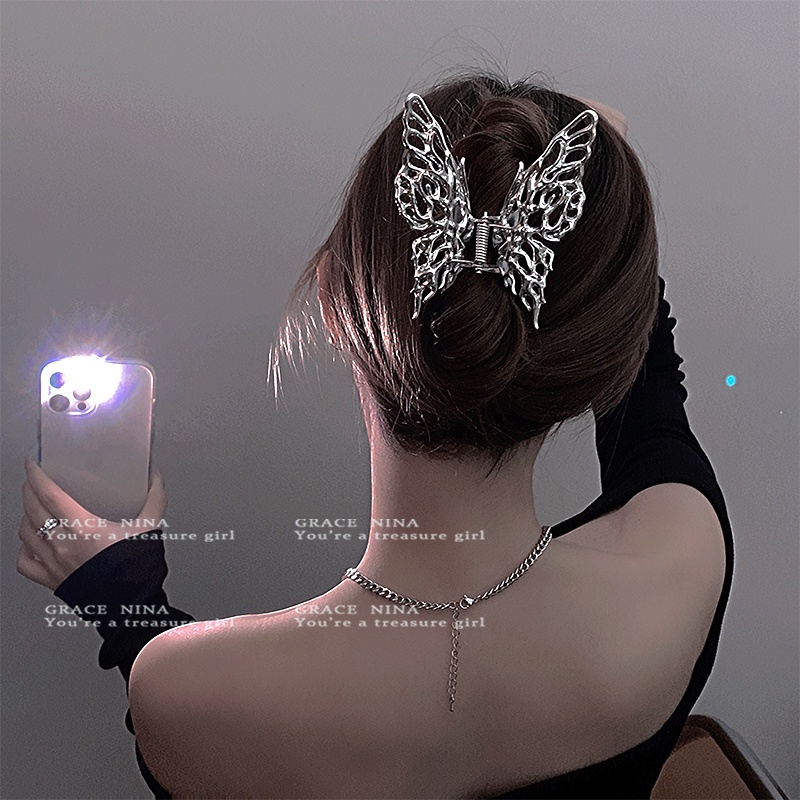 Kẹp Tóc Kim Loại Hình Nơ Đính Ngọc Trai Đơn Giản Cho Nữ