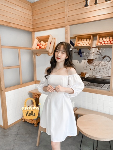 [Mã FAGREEN1505 giảm tới 30K đơn 99K] Đầm trễ vai tay lỡ | BigBuy360 - bigbuy360.vn