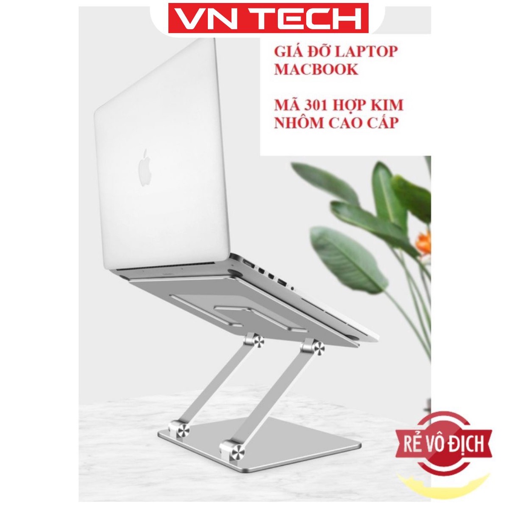 Giá đỡ máy tính Macbook Laptop L301 thiết kế 2 chân độc đáo bằng nhôm nguyên khối, điều chỉnh độ cao, gấp gọn.