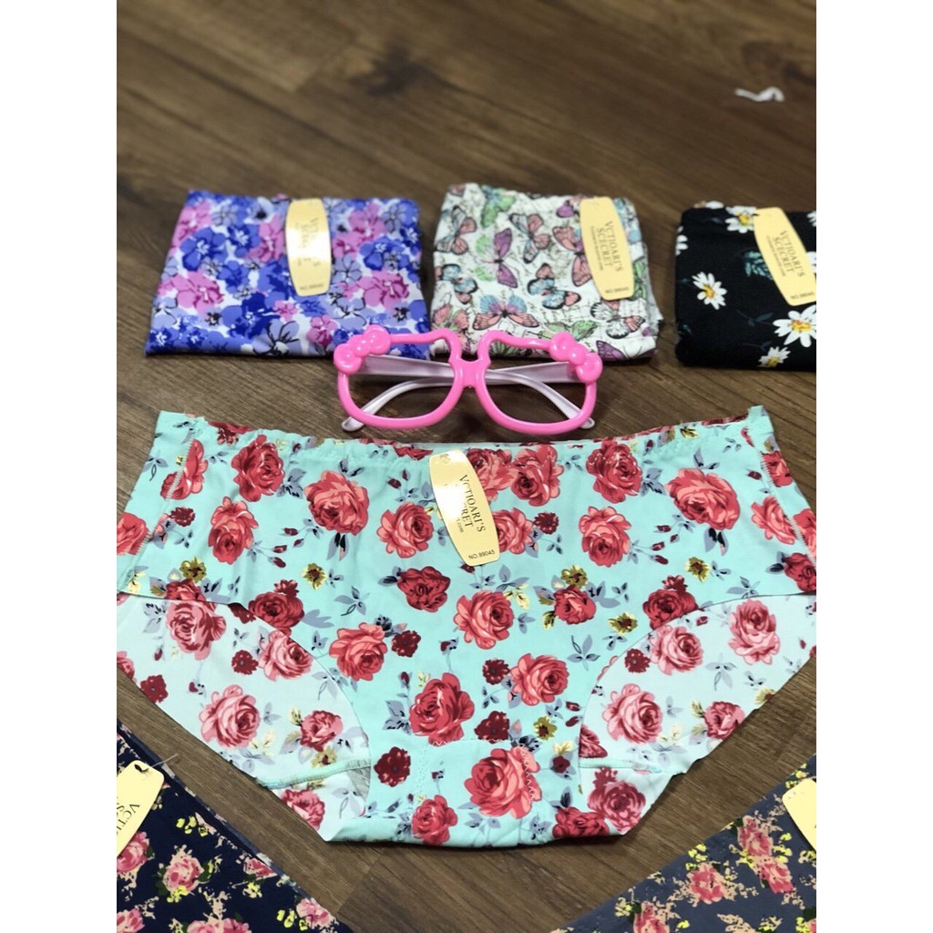 Quần lót nữ đúc su hoa văn Victoria (MS02), quần lót su hoa văn VS (Giao màu ngẫu nhiên)