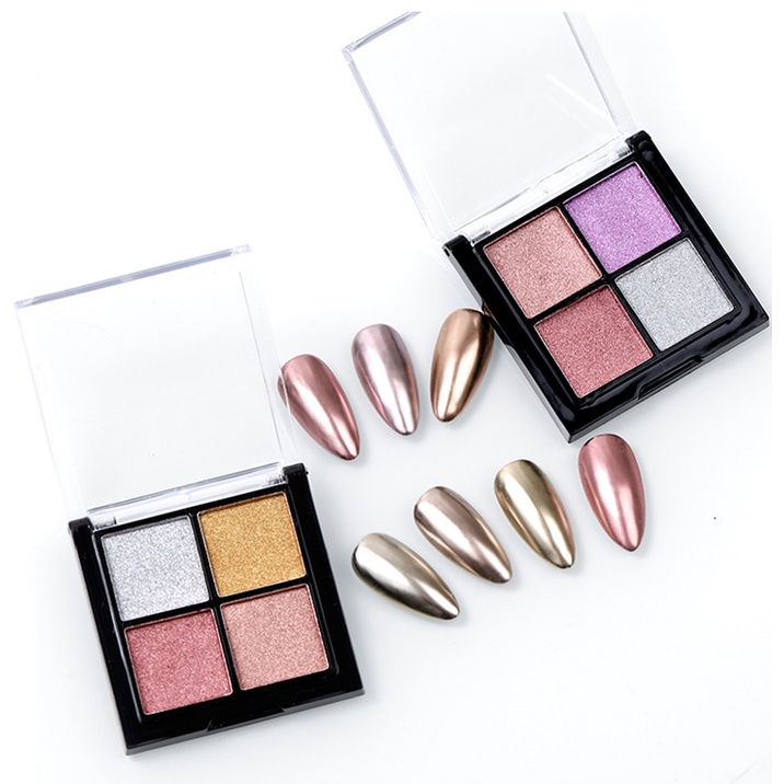 set tráng gương 4 màu trang trí nail