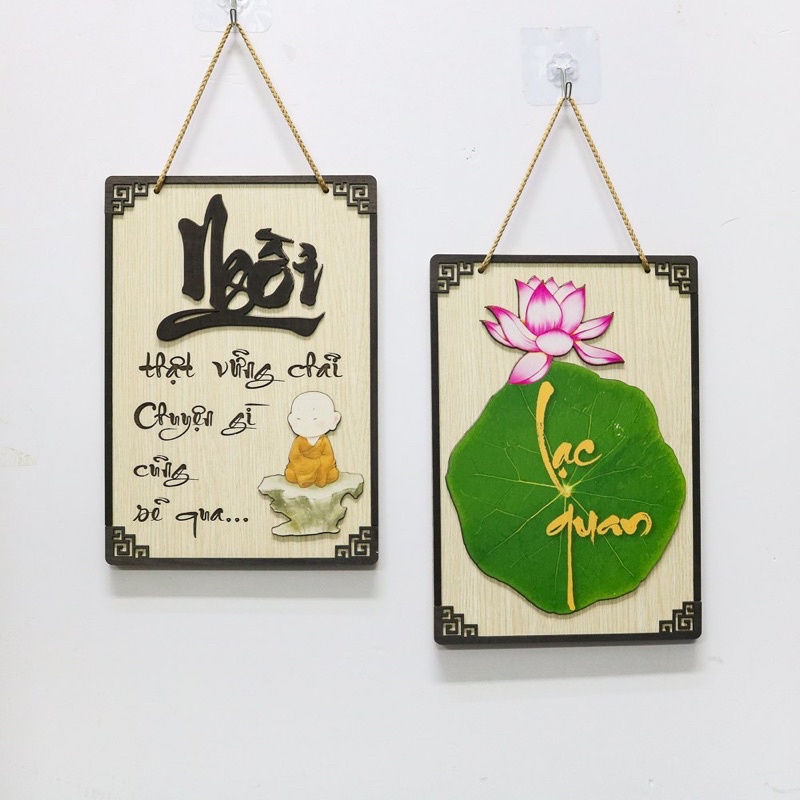 Bảng Gỗ Trang Trí Chữ Thư Pháp và Phật Pháp