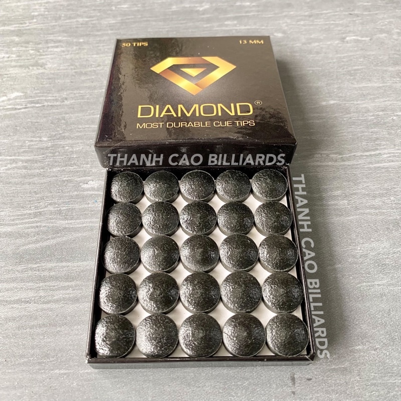 Hộp 50 Viên Đầu Da Trâu Siêu Bền 13mm | Đầu Cơ Bida Diamond Chơi CLB