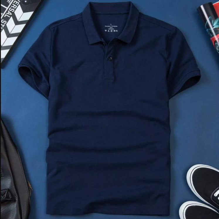 Fashion Áo Polo Nam Trơn Văn Phòng Trẻ Trung In Họa TIết Chữ  Zenkocs3 MEN TOP 241 V4