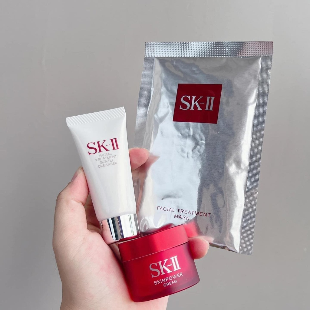 SET SKII Pitera 4 MÓN Bestseller Trial Kit - Sữa Rửa Mặt 20GR, Nước Thần 75ML, Kem Dưỡng 15GR, Mặt Nạ SK-II Nhật Bản