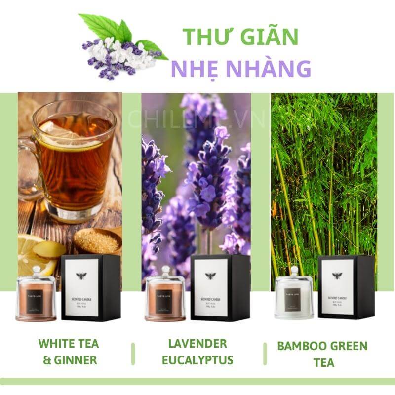 Nến thơm cao cấp sáp đậu nành chillme thiên nhiên khử mùi phòng trang trí sang trọng đẹp mắt TL