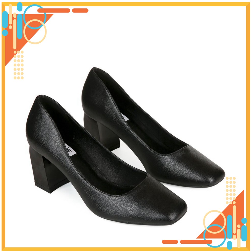 Giày cao gót đế vuông 7cm HT.NEO da bò siêu mềm, sang trọng, thanh lịch và vô cùng chắc chắn CS162