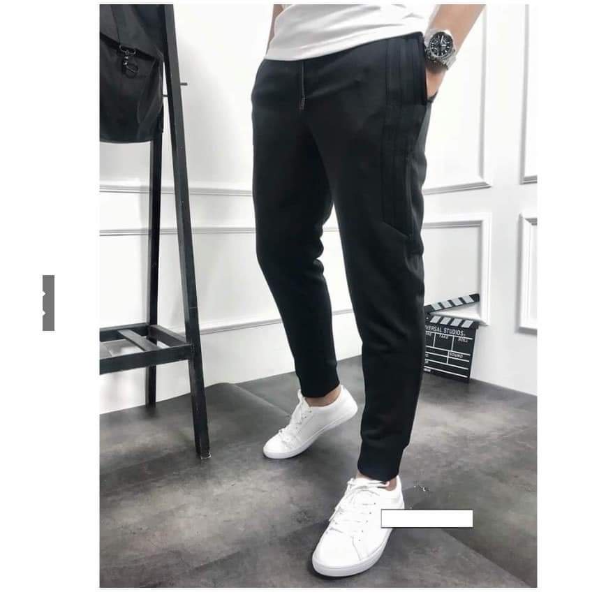 Quần thể thao nam nữ, quần thu đông nam chất nỉ poly dầy dặn co dãn thoải mái