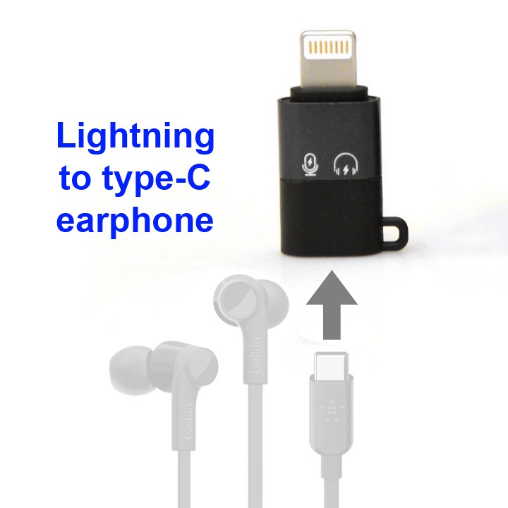 Đầu chuyển Lightning sang tai nghe type-C