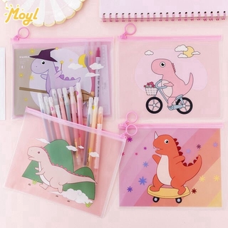 Túi Đựng Bút Khổ A5 In Hình Khủng Long Trong Suốt Dễ Thương Đáng Yêu