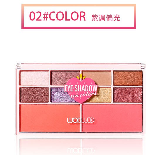 Bảng phấn mắt má tạo khối đa năng Wodwod Eyeshadow Ten Colors 10 ô