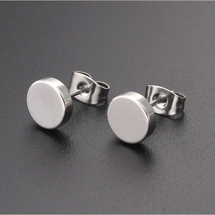 Bông Tai Nam Hình Tròn Titan Không Gỉ TT 1021 - 1 cặp