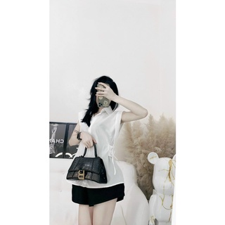 Áo sơ mi nữ đan dây eo sát nách