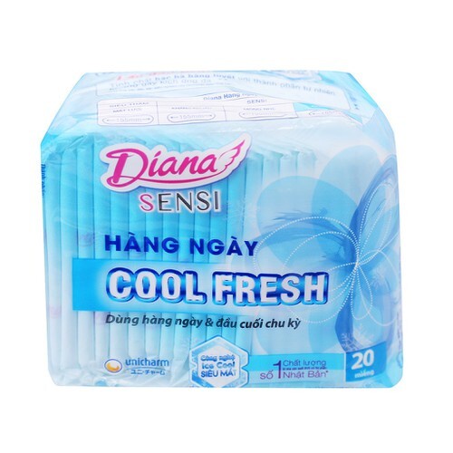 Bộ 6 Gói Băng Vệ Sinh Diana Hàng Ngày Cool Fresh 20M