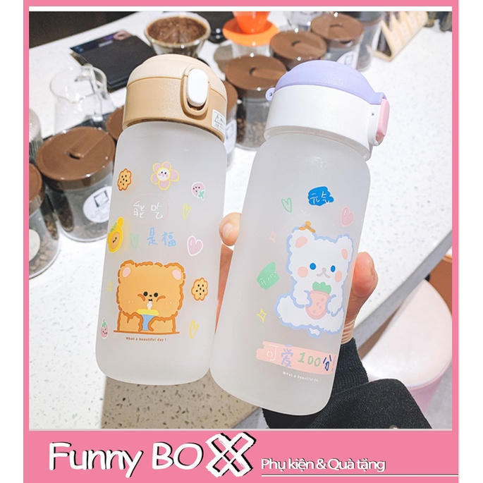Bình nước thủy tinh cao cấp, có ống hút [FREESHIP] Tiện lợi khi mang theo, màu sắc dễ thương | BigBuy360 - bigbuy360.vn