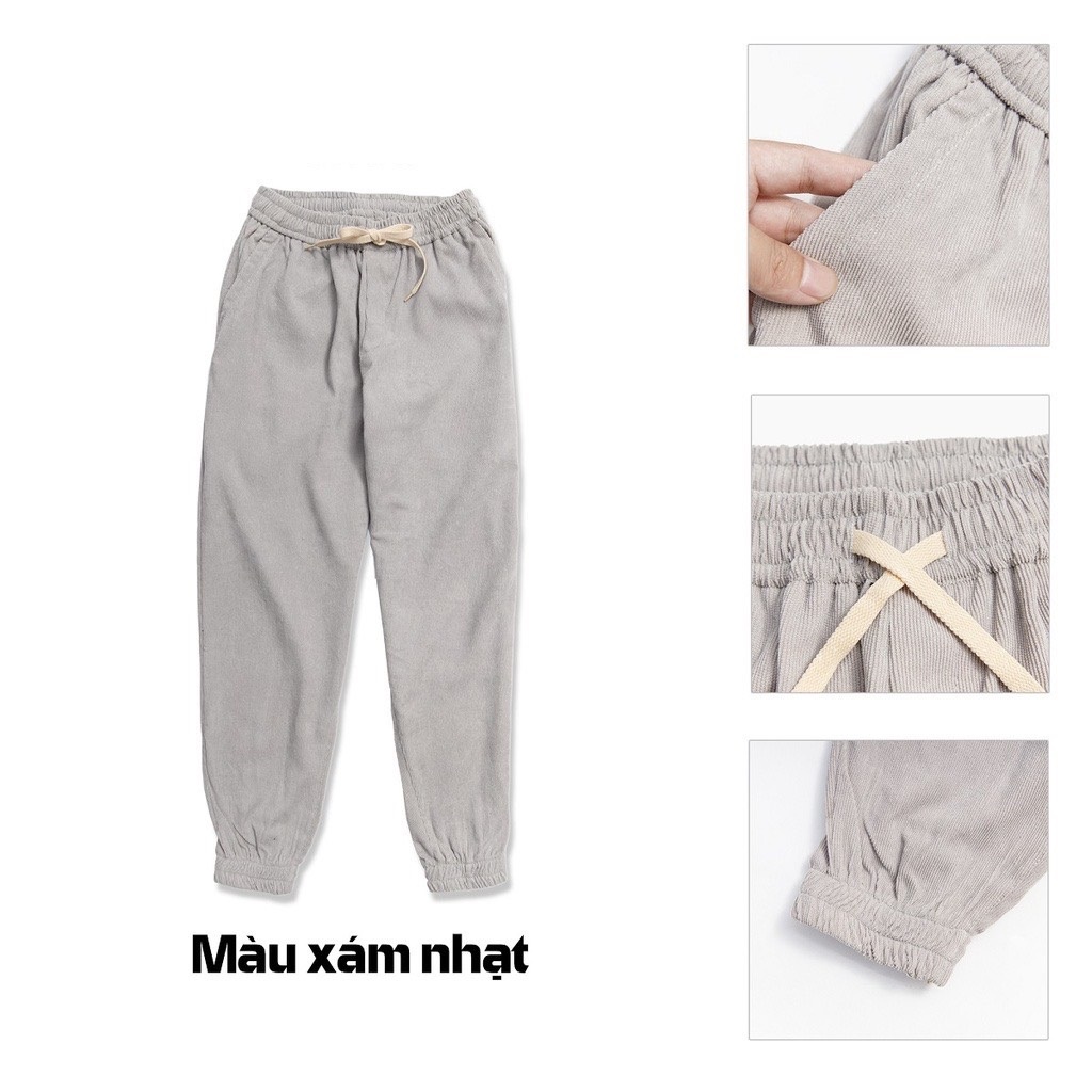 Quần jogger thể thao unisex nhung tăm co dãn thu đông nam nữ phong cách hàn quốc JO06 - Overman