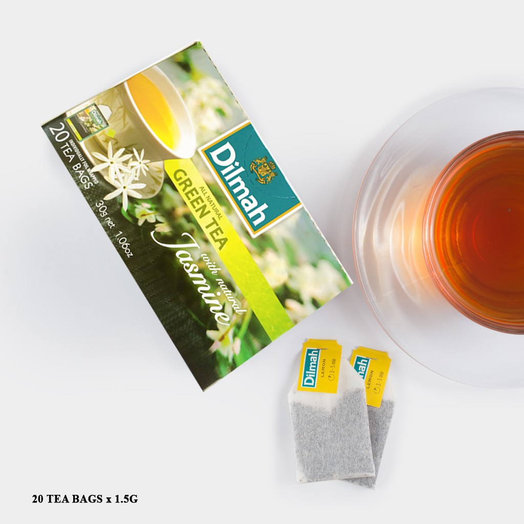 Trà dilmah túi lọc thảo dược hộp 30g - 20 gói các loại hoa cúc/hoa nhài/olong/bạc hà/pure giải độc gan thanh nhiệt