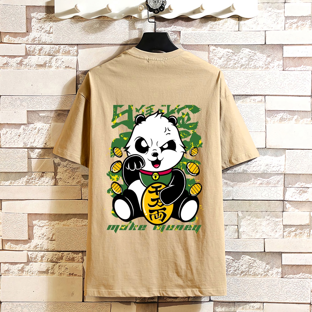 Áo phông nam nữ - Áo thun nam nữ unisex tay lỡ form rộng chất 100% COTTON thấm hút mồ hôi cực mát in gấu trúc #aothun