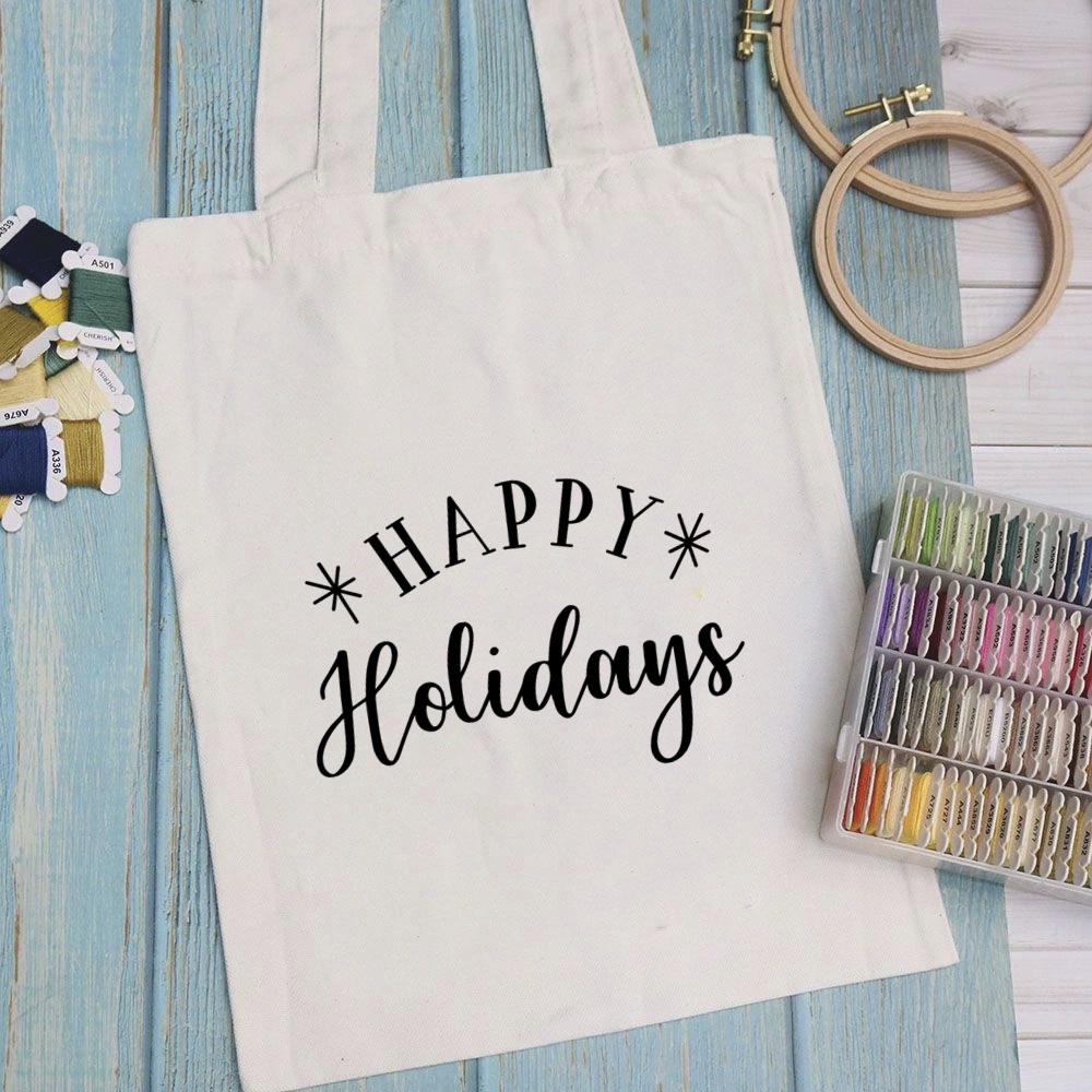 Túi vải, túi Tote CHRISMAS SAYING - Mẫu 12 vải canvas dày đẹp cho nữ có khóa miệng đi học đi chơi. In hình theo yêu cầu