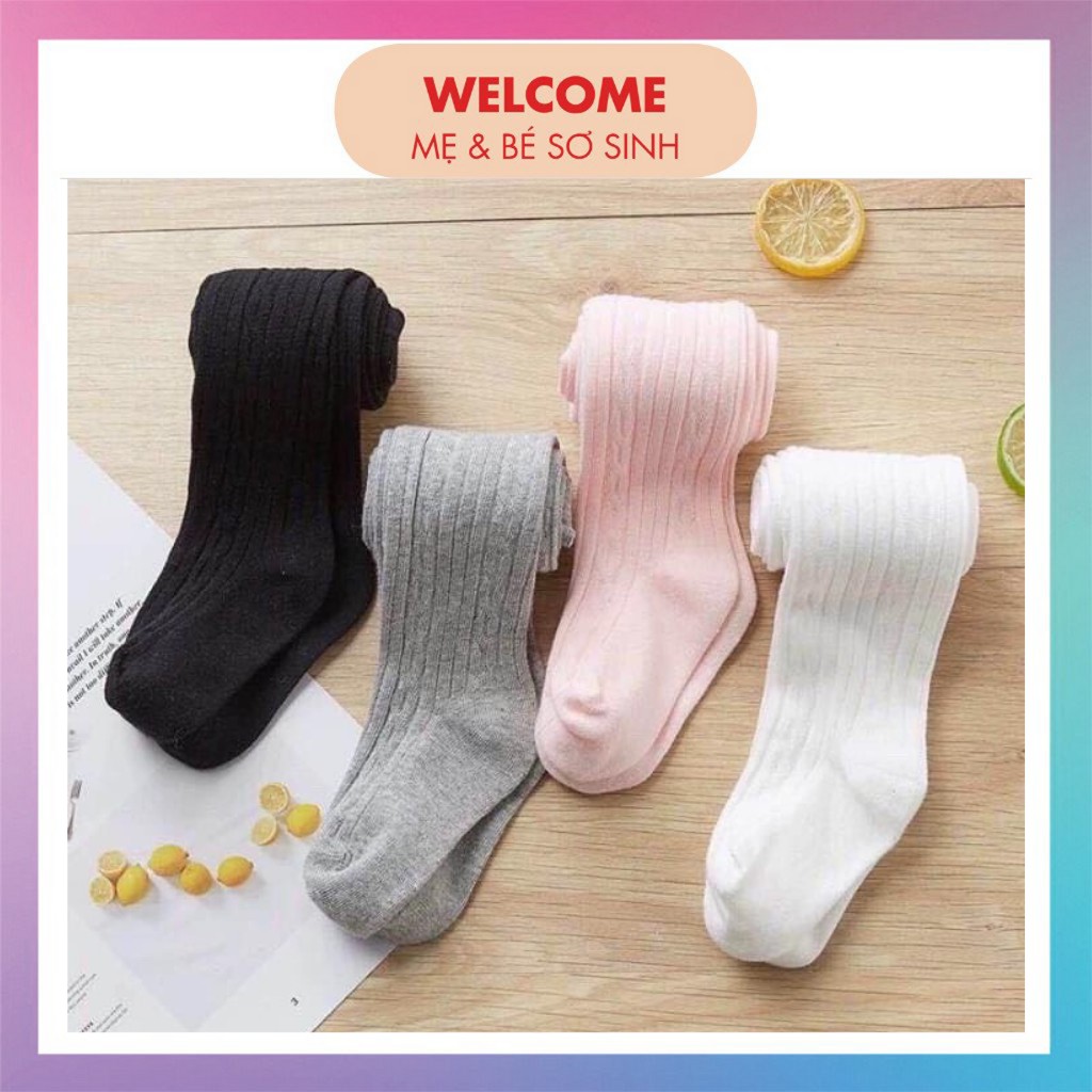 Quần tất len tăm liền bàn cho bé gái, legging len ấm, quần tất mặc váy xinh xắn dễ thương