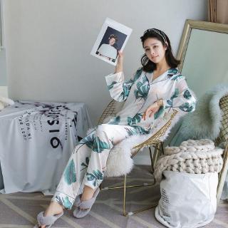 Set Pajamas áo dài tay cổ bẻ + Quần dài cho nữ