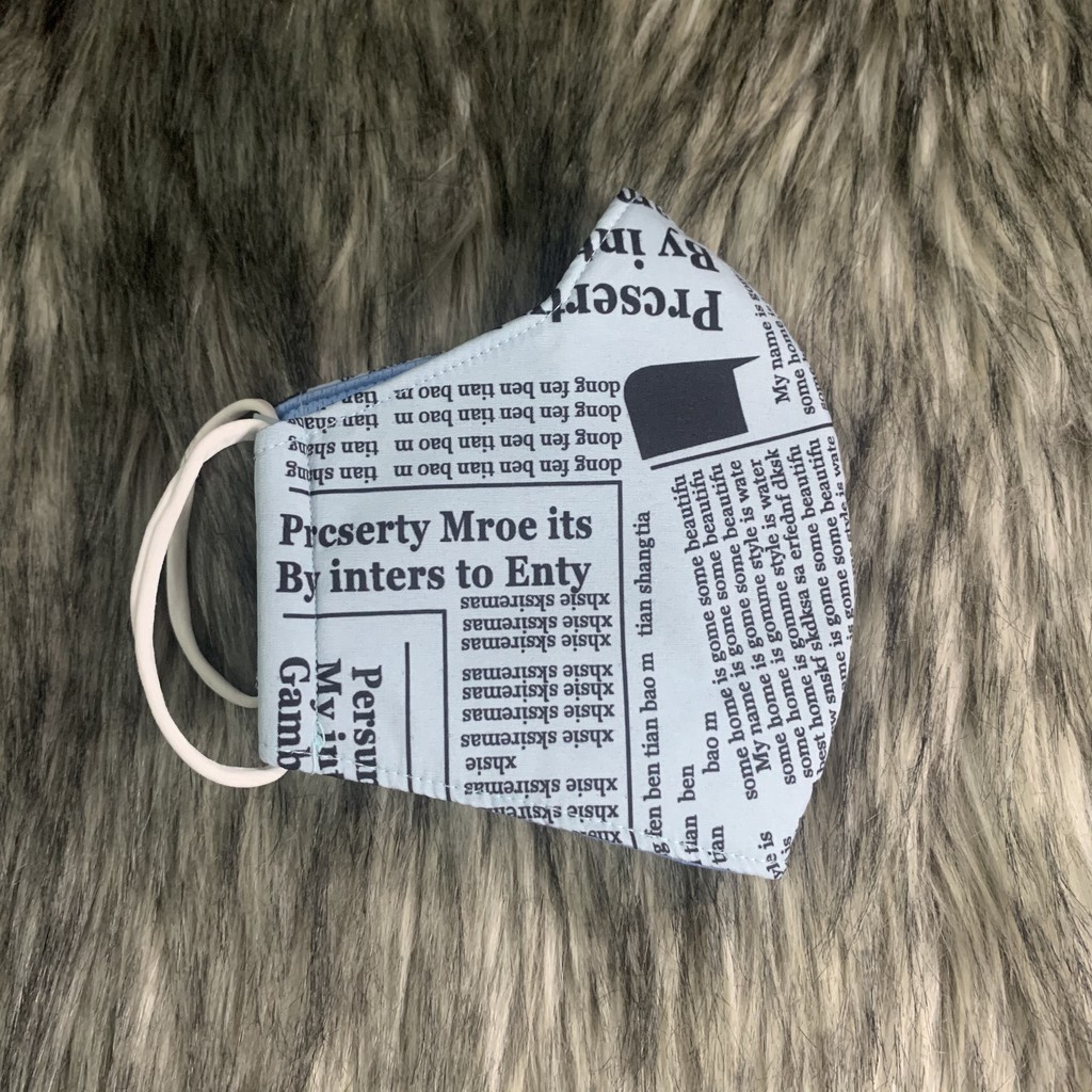 Khẩu Trang 3 Lớp Hoạ Tiết Trang Báo Chống Nước Nhiều Màu KT034 | BigBuy360 - bigbuy360.vn