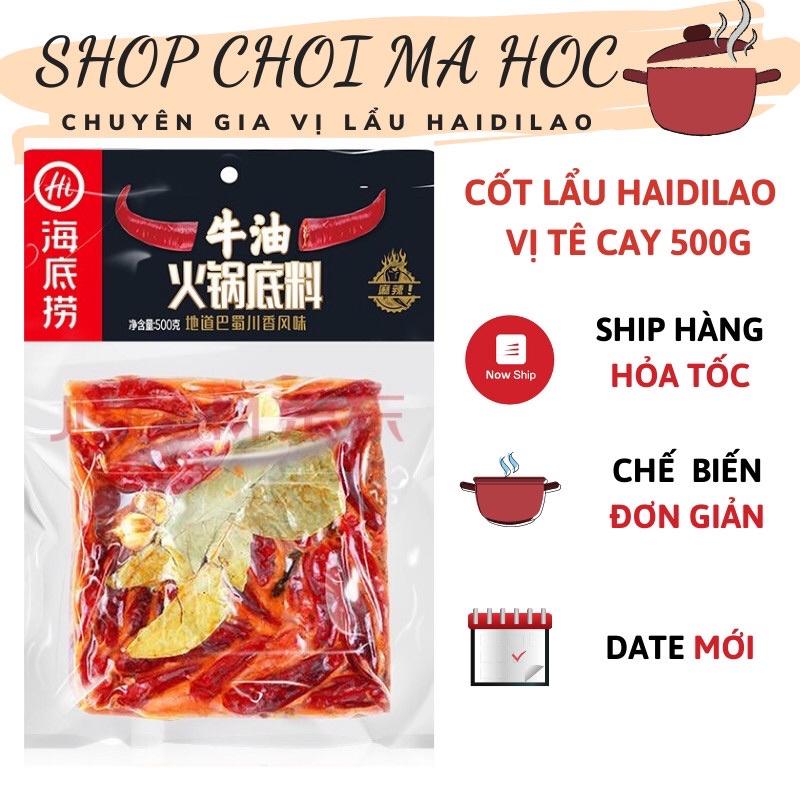 Cốt lẩu tê cay Haidilao vị thủ công Tứ Xuyên gói 500g