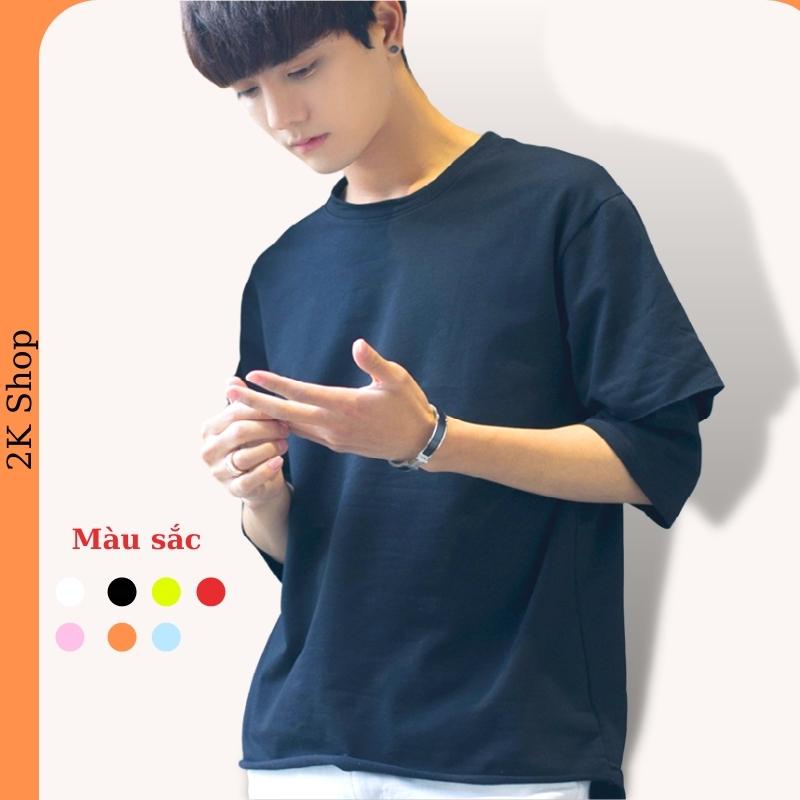 Áo thun form rộng 2K, Phong cách trẻ trung, hiện đại free size tới 80kg - Áo thun trơn unisex