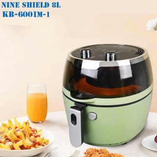 [Hàng Nhập Khẩu] Nồi chiên không dầu Nine Shield 8l - Đảo Tự Động - Điều Khiển Cơ - Công Suất 1500W - Bảo Hành 2 Năm.