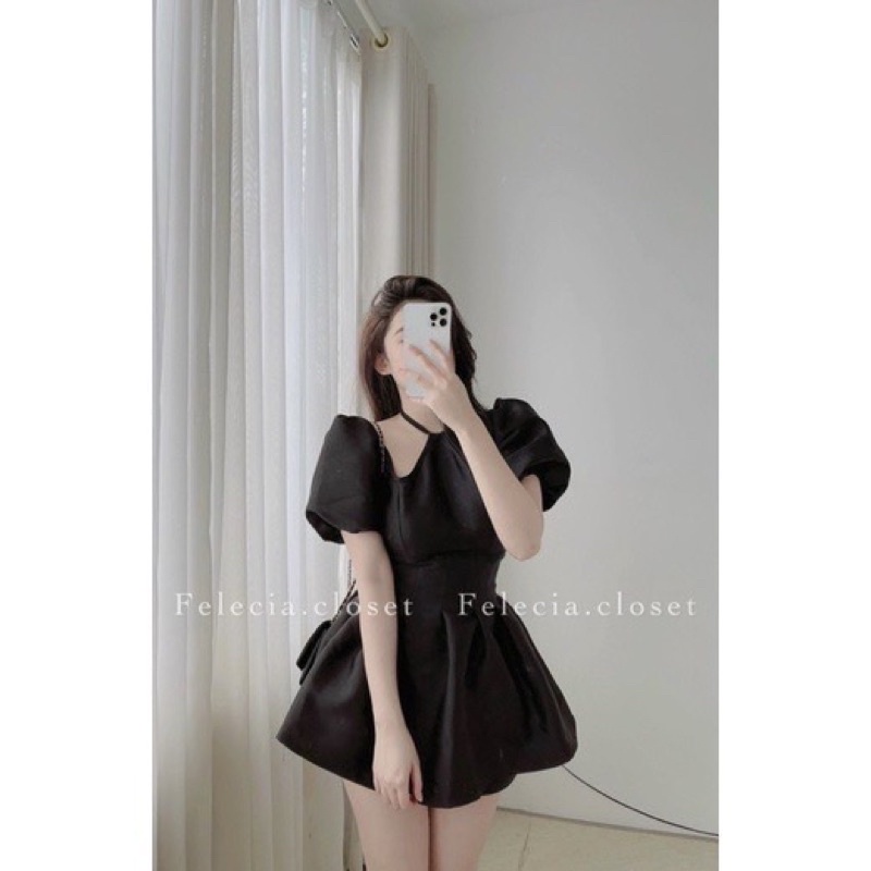 Áo cổ yếm tay phồng bigsize trangeli 55kg-90kg phom dài trangeli bigsize