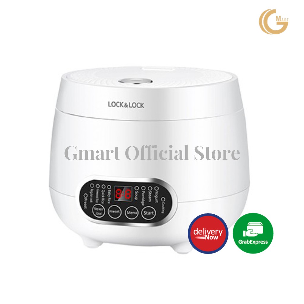 Nồi cơm điện kỹ thuật số Lock&amp;Lock Digital Rice Cooker 0.8L, 220V~, 50Hz, 300W – Màu trắng EJR326WHT