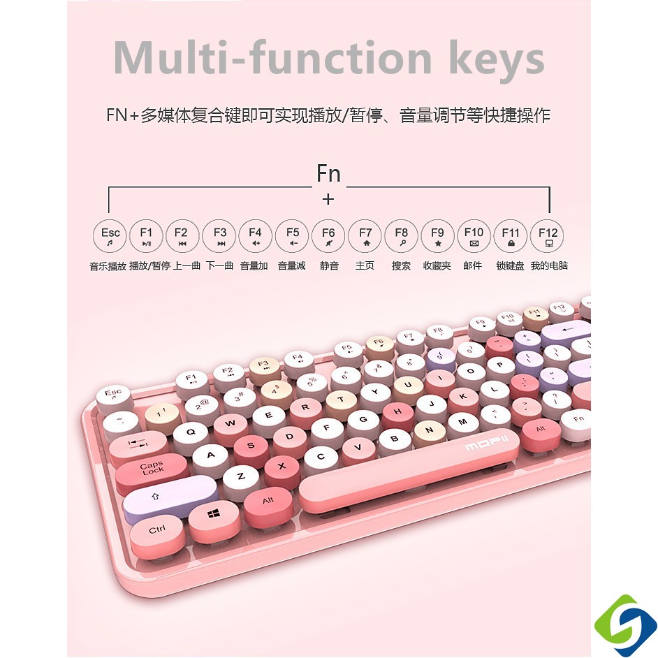 Ofii Bộ Bàn Phím Và Chuột Không Dây Hình Son Môi Màu Hồng macaron Tím Tím Phong Cách punk Cổ Điển Dành Cho Văn Phòng / Nhà Cửa