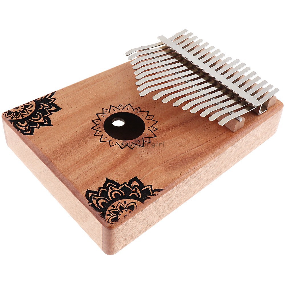 VG Hoa mẫu 17 Phím Kalimba Solid Mahogany Thumb Piano