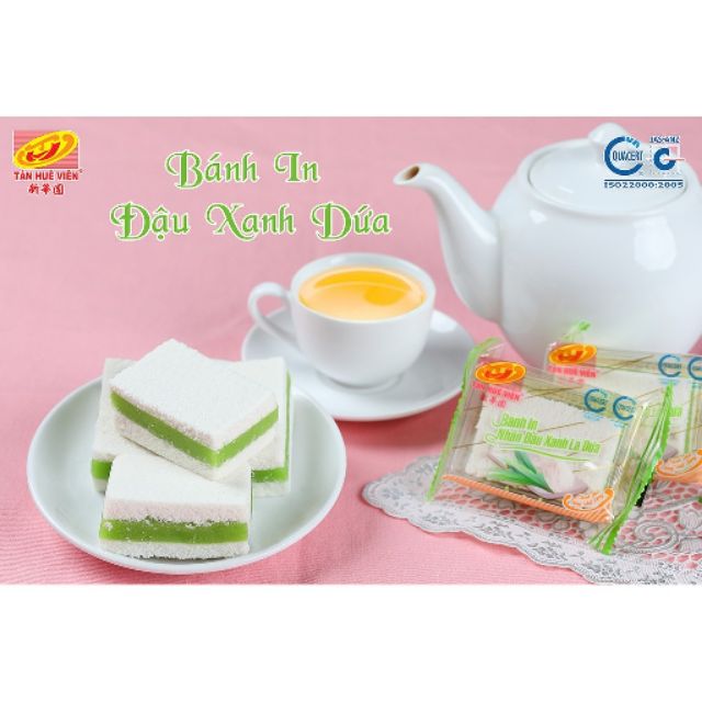 Bánh in Tân Huê viên nhân đậu sầu riêng, đậu dứa đặc biệt thơm ngon đặc sản Sóc Trăng giá 1 chiếc 40g