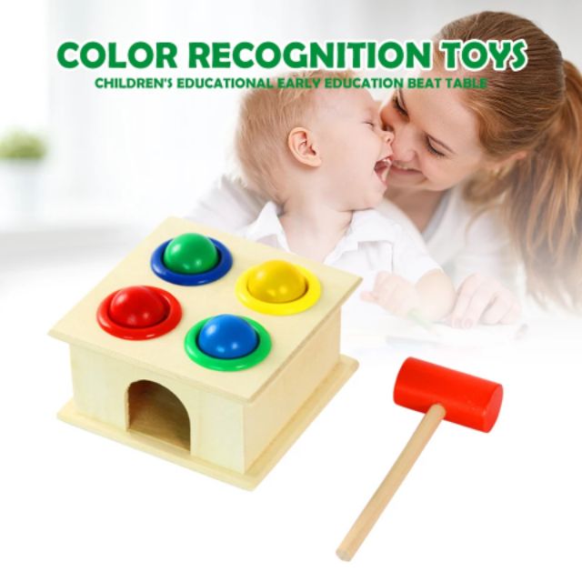 Bộ đồ chơi đập bóng búa bằng gỗ cho bé - đồ chơi giáo dục an toàn