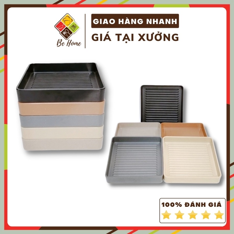 Khay Buffet Vuông Để Đồ Nướng BEHOME Lẩu- 4 Màu - An Toàn Vệ Sinh - Siêu Bền