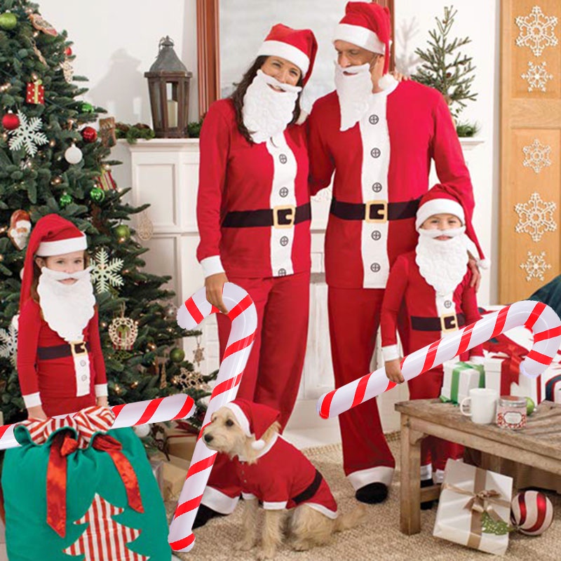 Inflatable Christmas Candy Cane Stick Balloons / Santa Crutches Balloon Decor for Xmas Decoration