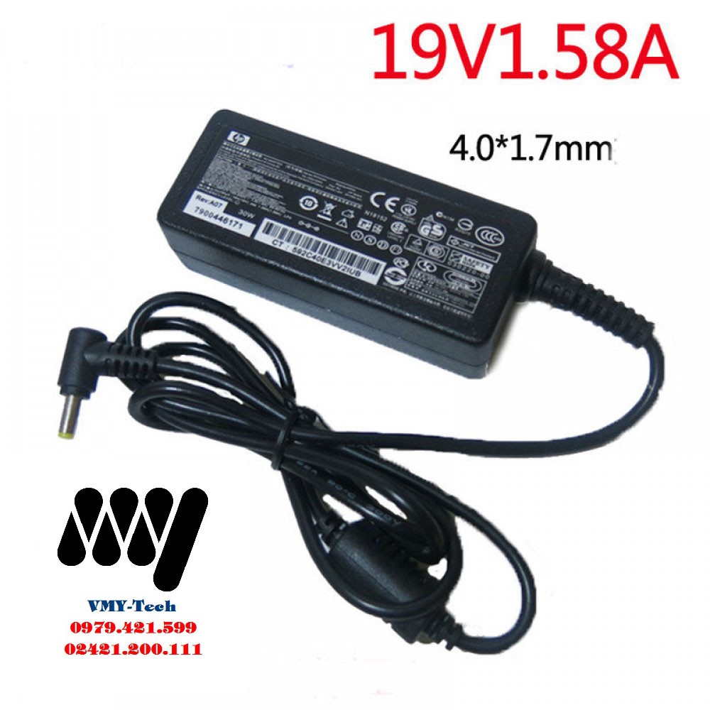 [ BH 1 đổi 1] Sạc laptop Hp Mini 19V – 1.58A, Adapter HP mini- Kèm dây nguồn