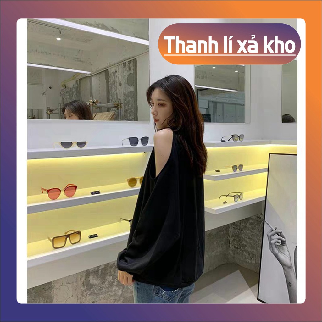 ÁO PULL TRƠN XẺ VAI TRẮNG ĐEN BASIC - (Sp sẵn) [deal]