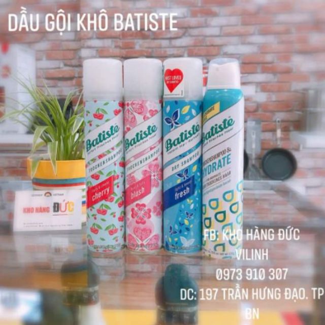 Dầu gội khô Batiste Đức 200ml – Mùi Cây Cỏ Thiên Nhiên Thơm Mát