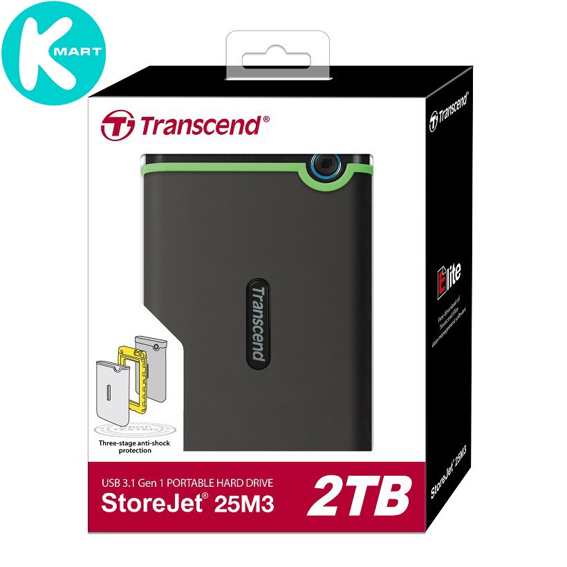 Ổ Cứng Di Động Transcend StoreJet 2TB USB 3.0/3.1 - Hàng Chính Hãng