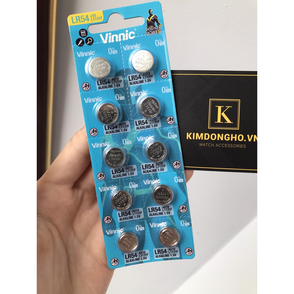 Vỉ 10 viên pin L1131F LR54 AG10 1130 Vinnic