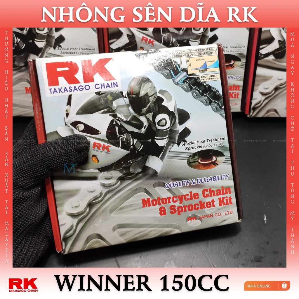 Nhông sên dĩa RK xe Winner 150 thương hiệu Nhật Bản