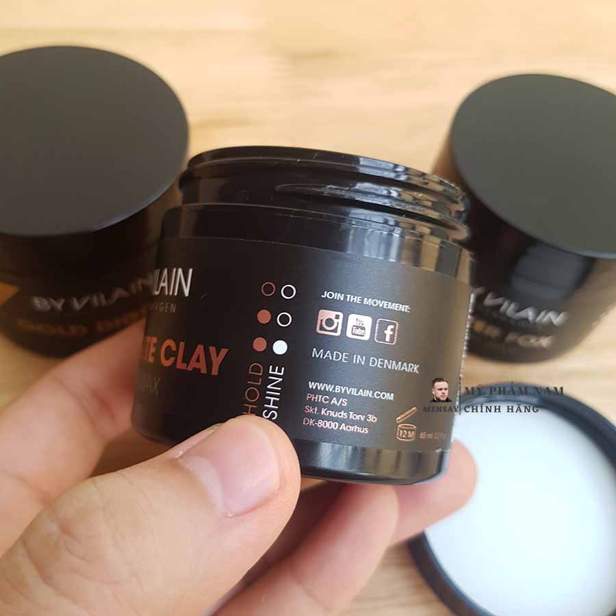 Sáp By Vilain Gold Digger, Silver Fox, Dynamite Clay, sáp vuốt tóc By Vilain cao cấp chính hãng Đan Mạch - 65ml