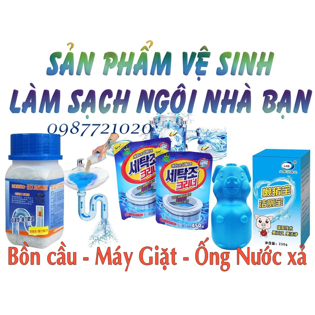 Hàng loại 1| Lọ thả bồn cầu Hình con lợn| Chai thông cống thần thánh đa năng| Gói Tẩy  Lồng Máy Giặt