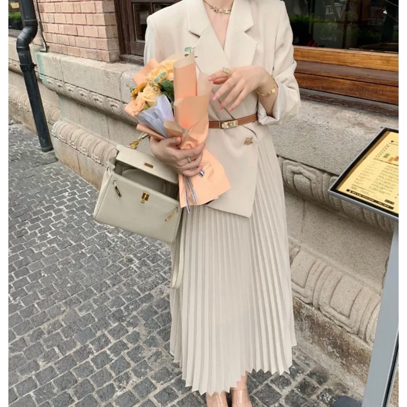 Đầm Dài Tay Phong Cách Pháp Thời Trang Mùa Hè Thu Cho Nữ