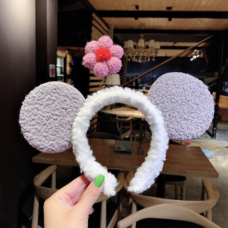 Băng Đô Cài Tóc Rửa Mặt Hình Bông Hoa Hoạt Hình Siêu Dễ Thương