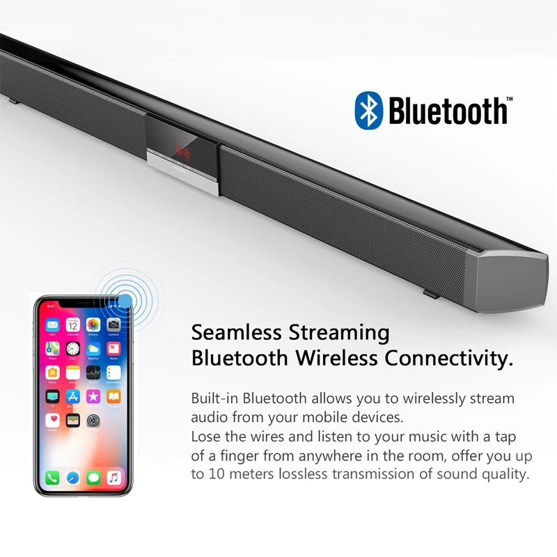 Loa soundbar tivi 3D âm thanh nổi kết nối không dây SR100 PLUS